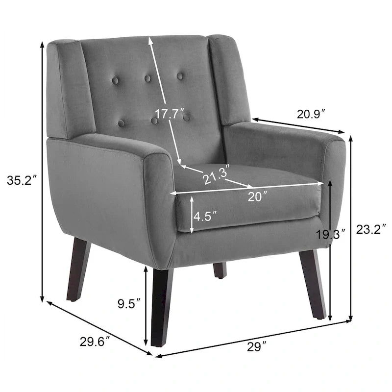 2er-Set Samt-Akzentsessel für Wohnzimmer, Polstersessel
