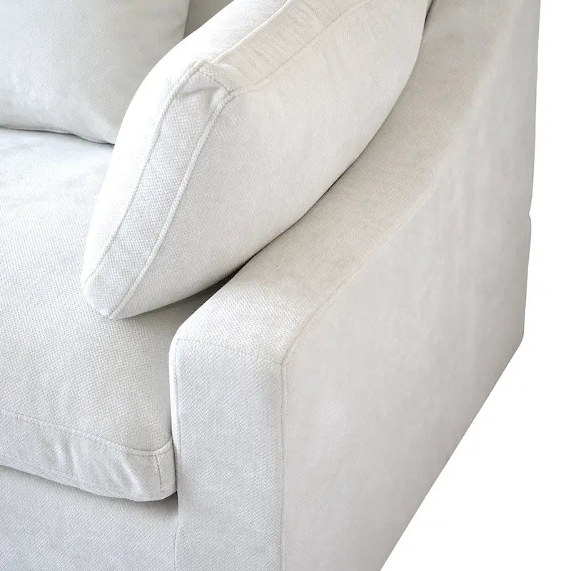 Großes Ecksofa aus Leinen für das Wohnzimmer-Set