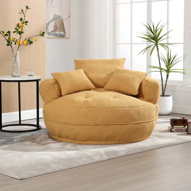Rundes Lazy Sofa – Weiß/Blau/Grau/Gelb/Orange/Rosenrot/Marineblau/Grün, Einzel- und Doppel-Sitz