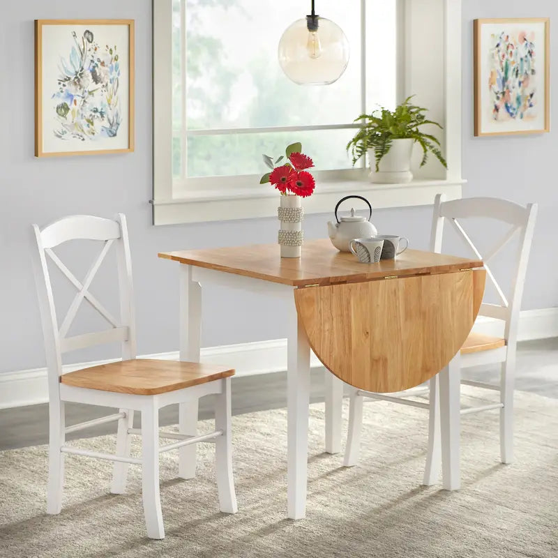 Landhaus-Essgruppe „Simple Living“ mit Klapptisch, 3-teilig