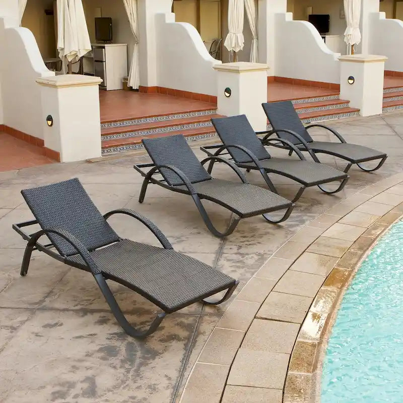 Deco 4-teiliges Outdoor-Liegen-Set aus Aluminium für die Terrasse