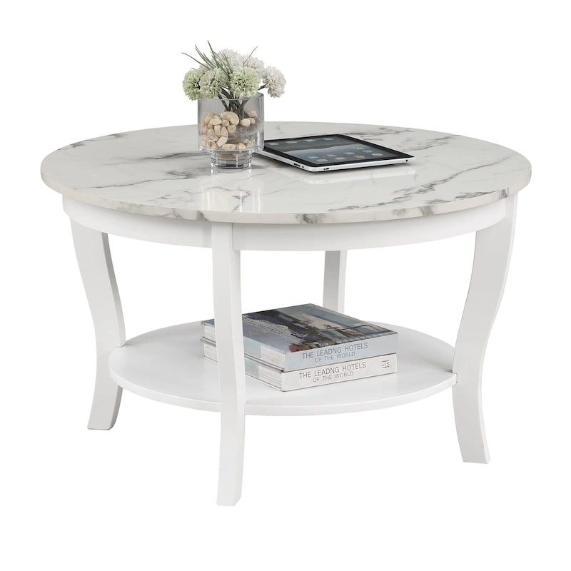 Convenience Concepts American Heritage Runder Couchtisch mit Ablage