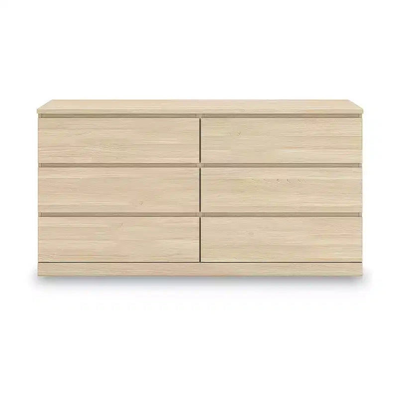 Signature Design by Ashley Modern Onita Kommode mit 6 Schubladen, Kommode in Naturholzbraun mit griffloser Ausführung