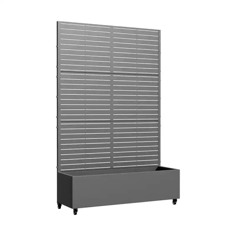 MAYEERTY Pflanzkasten mit Spalier Eisengrau Lamellen Klassischer Stil 183x89x41cm 3er-Set