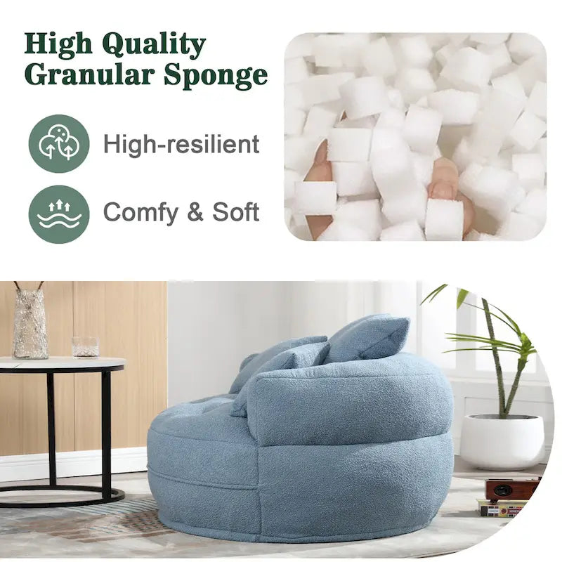 Rundes Lazy Sofa – Weiß/Blau/Grau/Gelb/Orange/Rosenrot/Marineblau/Grün, Einzel- und Doppel-Sitz