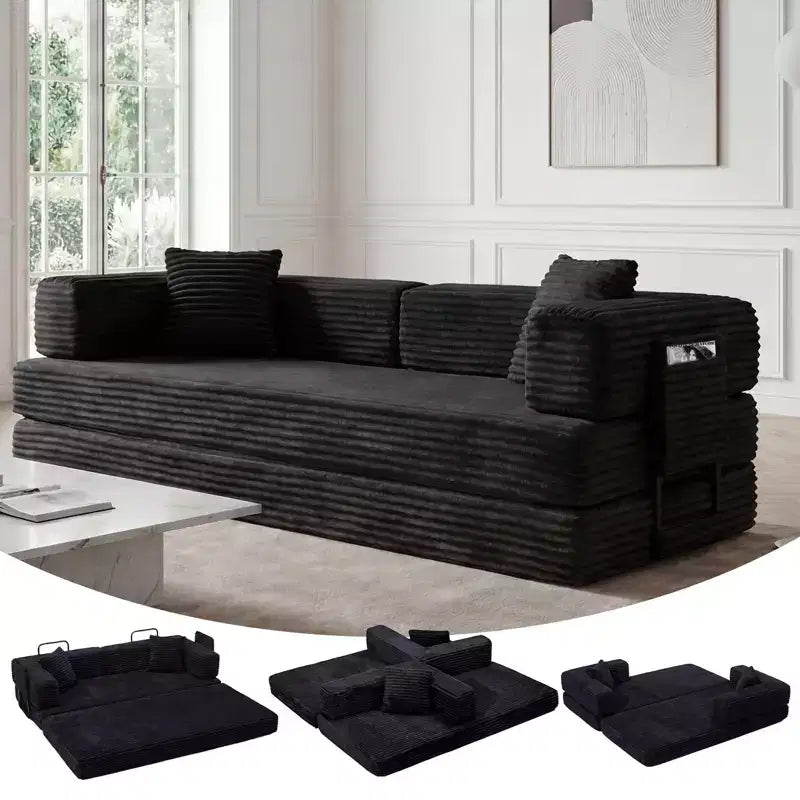 80.7 5-in-1 Schlafsofa – Kord, 544 kg, kein Aufbau