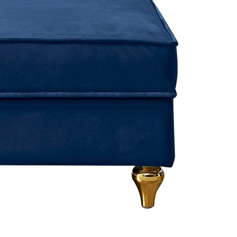 Französischer eleganter Samt-Polster-Liegestuhl mit Kissen und Stauraum