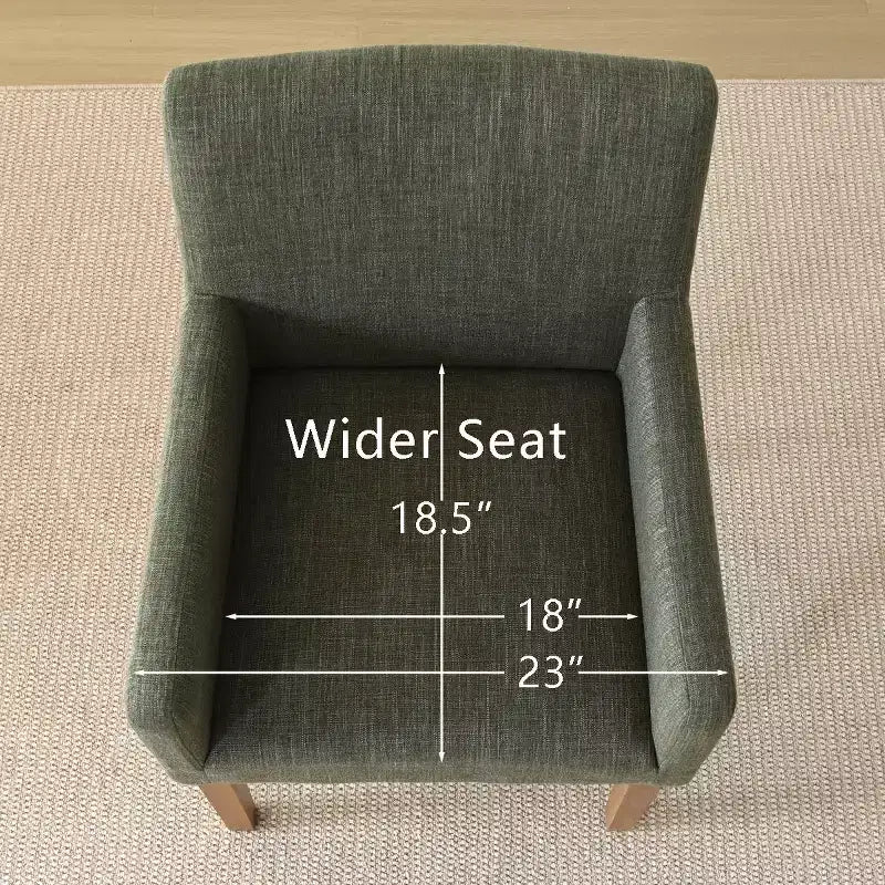 Set aus 6 gepolsterten Esszimmerstühlen mit Armlehnen, moderne Leinen-Sessel mit Holzbeinen, Akzentstühle für Esszimmer, Wohnzimmer - Panipeachy