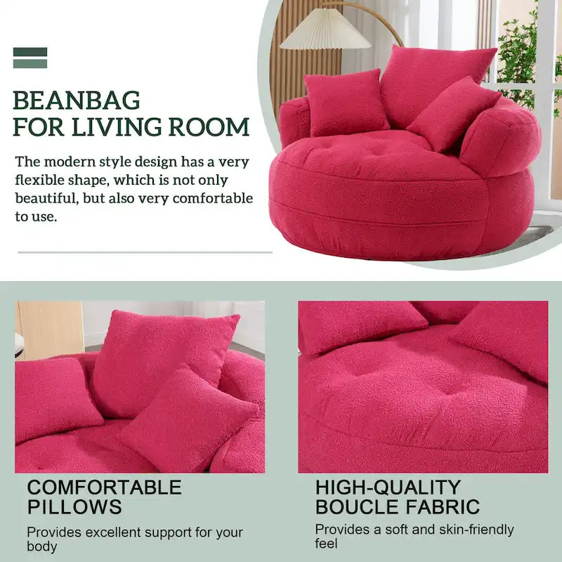 Rundes Lazy Sofa – Weiß/Blau/Grau/Gelb/Orange/Rosenrot/Marineblau/Grün, Einzel- und Doppel-Sitz