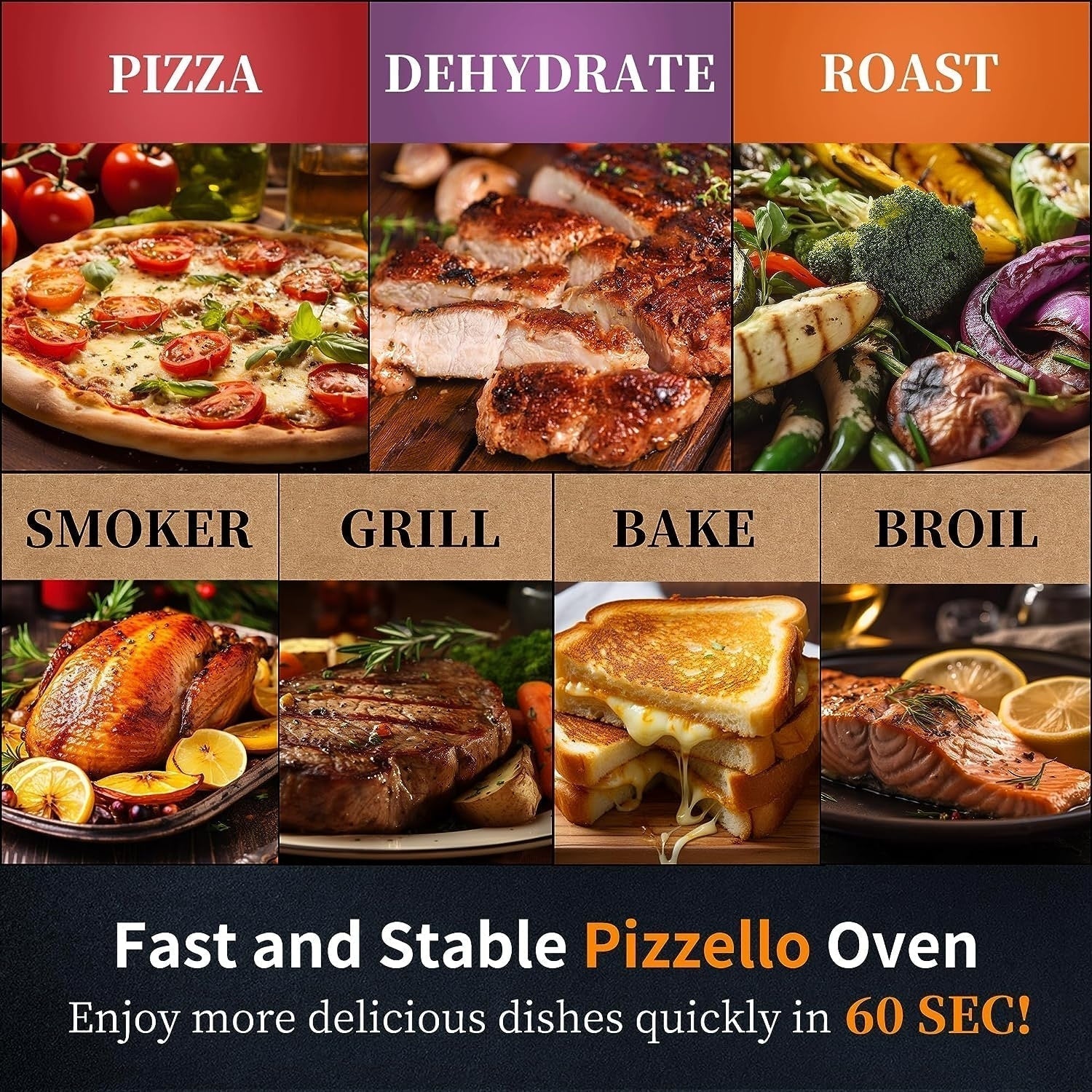 Multi-Brennstoff Outdoor Pizzaofen Steinbackofen mit Gasbrenner & Holzfach - 30 cm