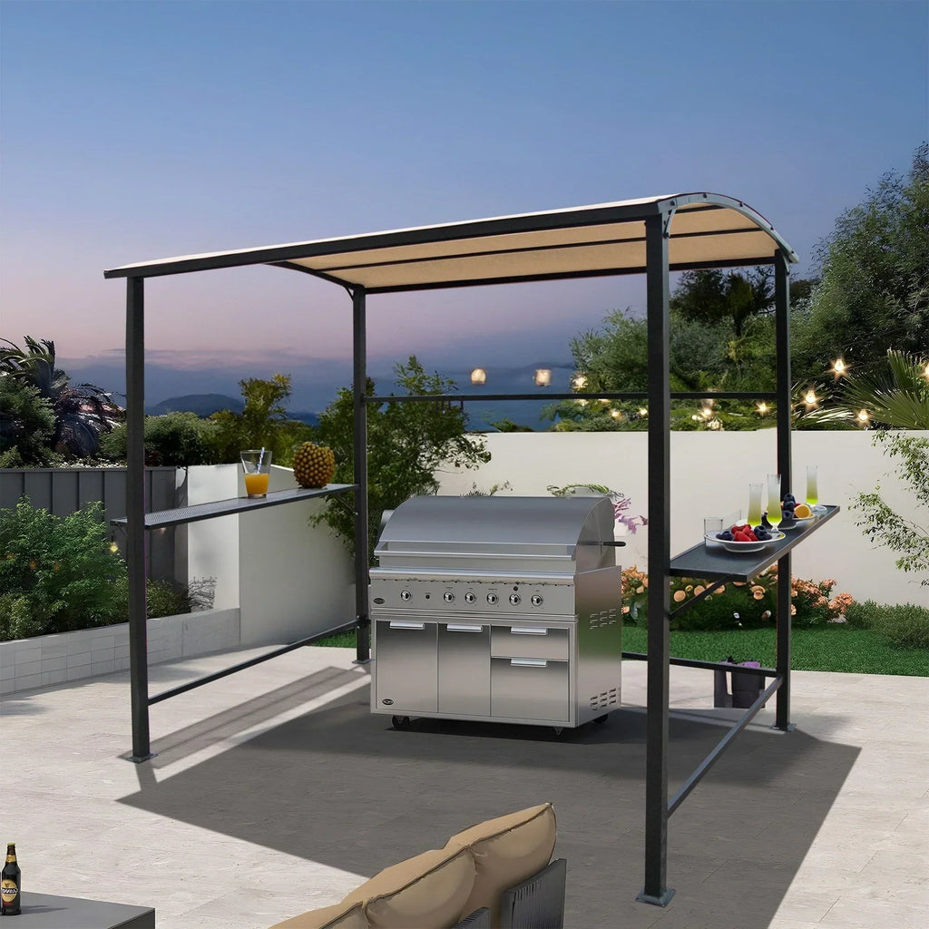 Outdoor-Grillpavillon mit Stahlrahmen, 1,5 m x 2,4 m