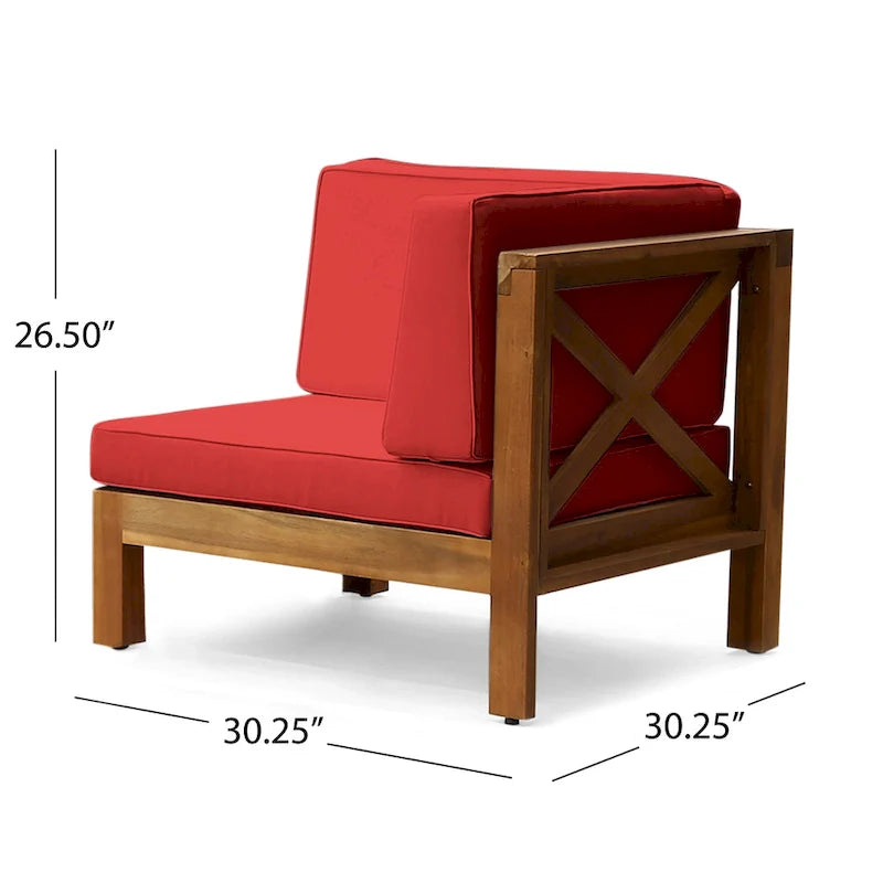 Brava 6-teiliges Loungeset aus Akazienholz von Christopher Knight Home für den Außenbereich