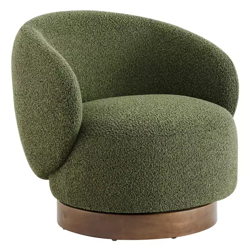 Spruce&Spring Gepolsterter Drehbarer Akzent-Sessel mit Holzfuß