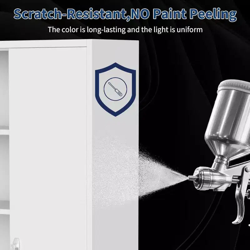 71 Zoll Stahlschrank mit abschließbaren Türen und 4 verstellbaren Einlegeböden, robuster Metallschrank für Carport/Büro/Speisekammer, rostfreies Design