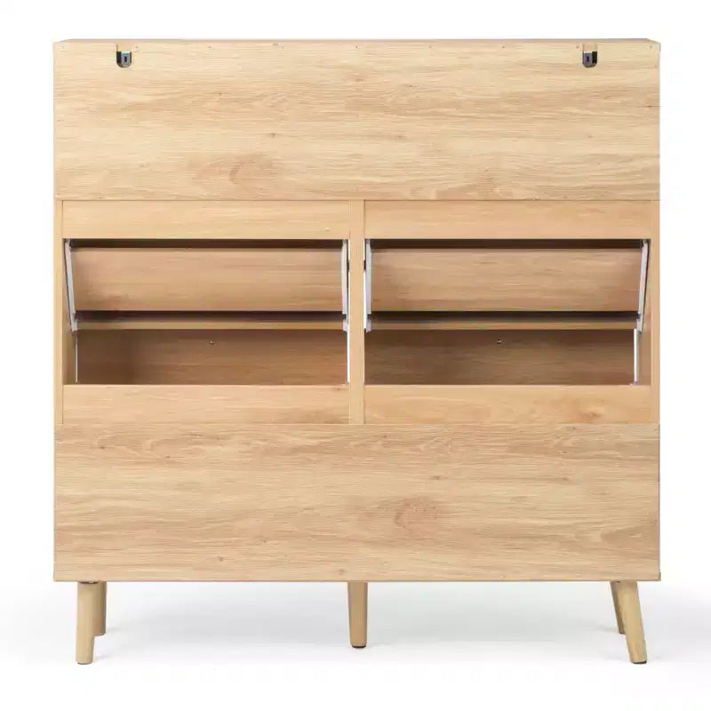 Karl Home Rattan Paneel 2 Schubladen 4 Klappschuhschrank Spanplatte 41.34 B