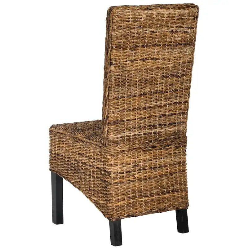 2er-Set Esszimmerstühle aus natürlichem Korbgeflecht 48B x 56T x 104H cm, Boho Coastal Stil