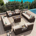 13-teiliges Gartenmöbel-Set mit Feuertisch