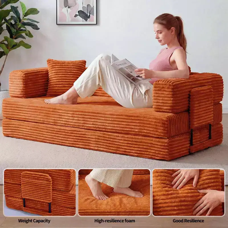 80.7 5-in-1 Schlafsofa – Kord, 544 kg, kein Aufbau
