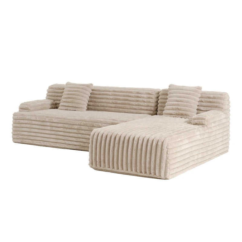 Cloud-Ecksofa, modernes Polstersofa mit 2 Wurfkissen, frei kombinierbares Sofa, modulares L-förmiges Ecksofa