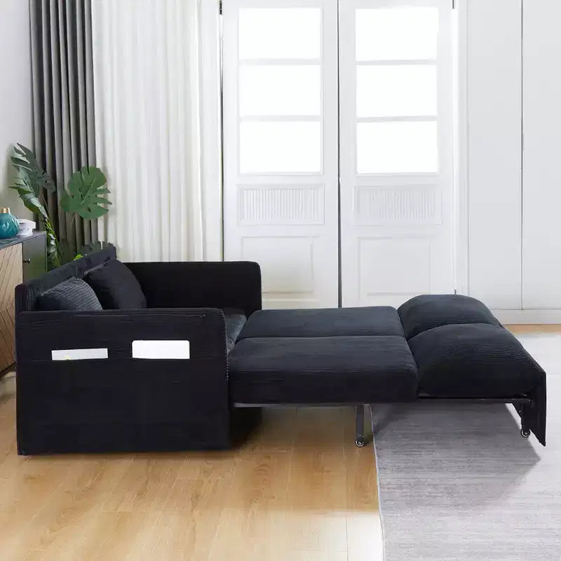 64.5 3-in-1 Schlafsofa aus Kord mit Ausziehbett