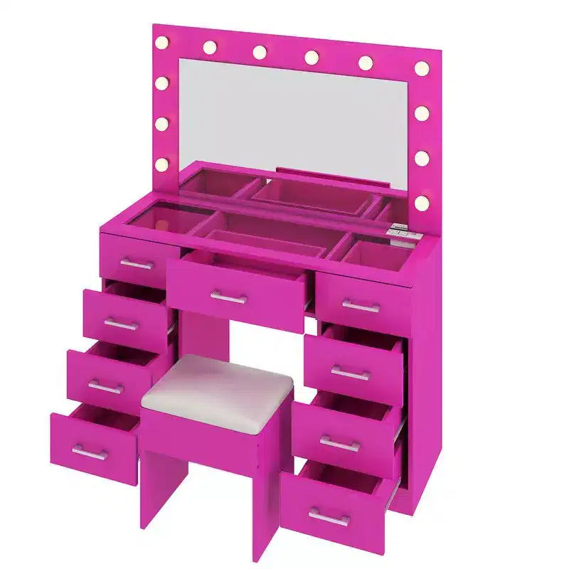 Weißer Schminktisch-Set