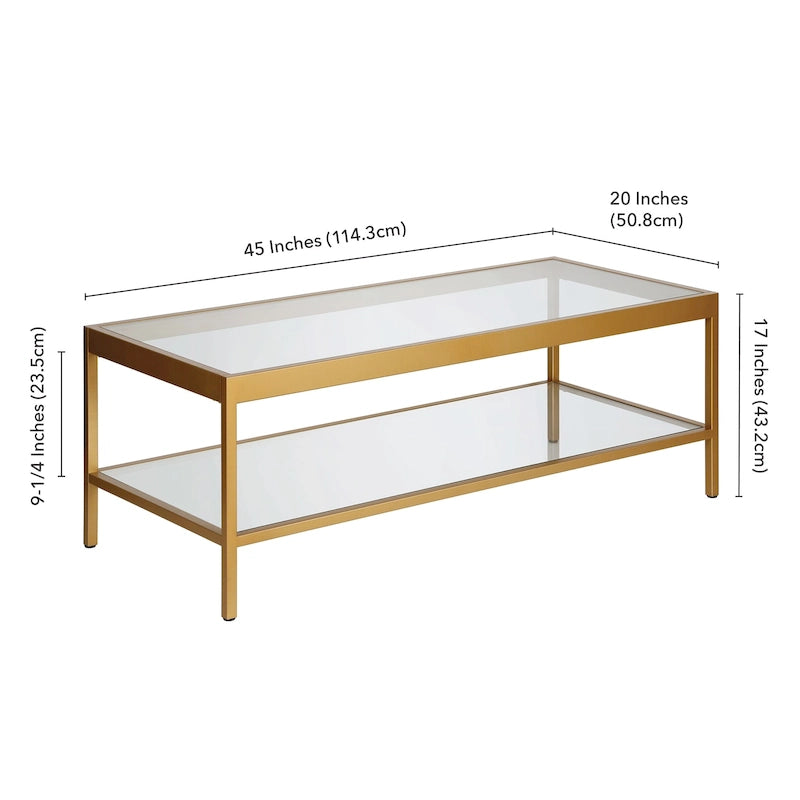 Alexis Couchtisch aus Metall und Glas