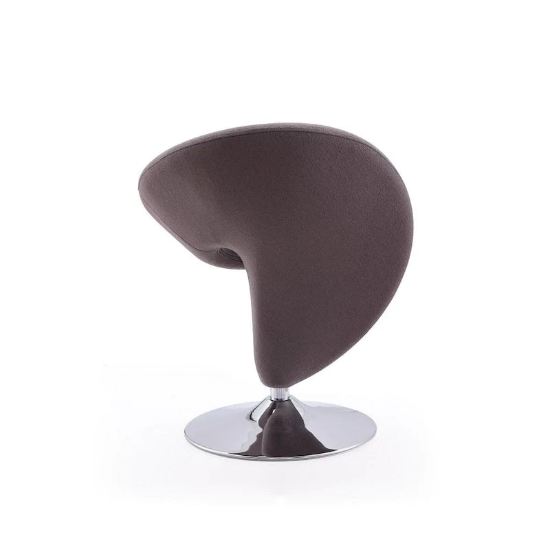 Manhattan Comfort Curl Akzentsessel mit Drehfunktion, Wollmischung und Chrom (2er-Set)