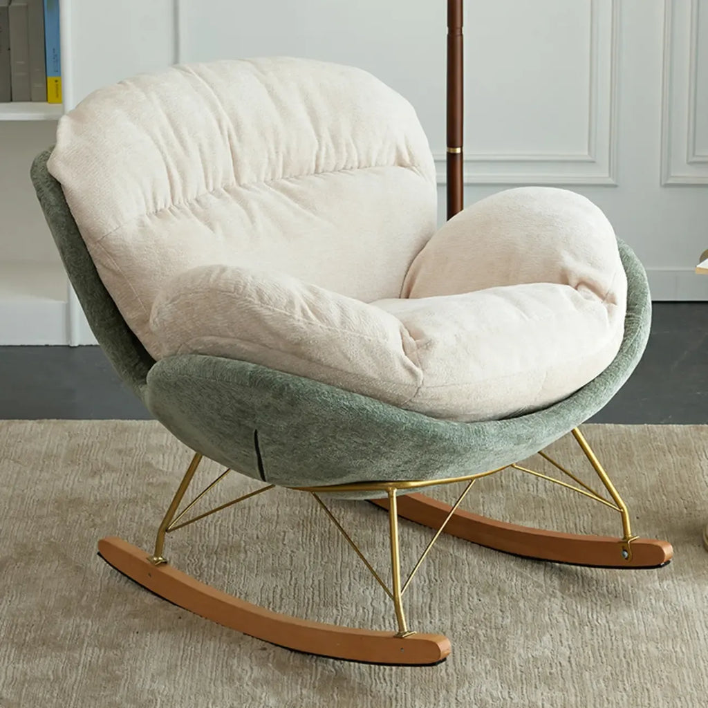 Moderner ergonomischer Schaukelstuhl aus Samt für das Kinderzimmer