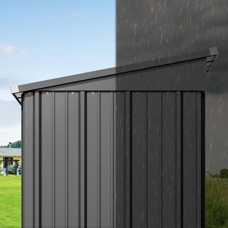Outdoor-Geräteschuppen aus Metall mit abschließbarer Tür für Gartenmöbel und Werkzeuge