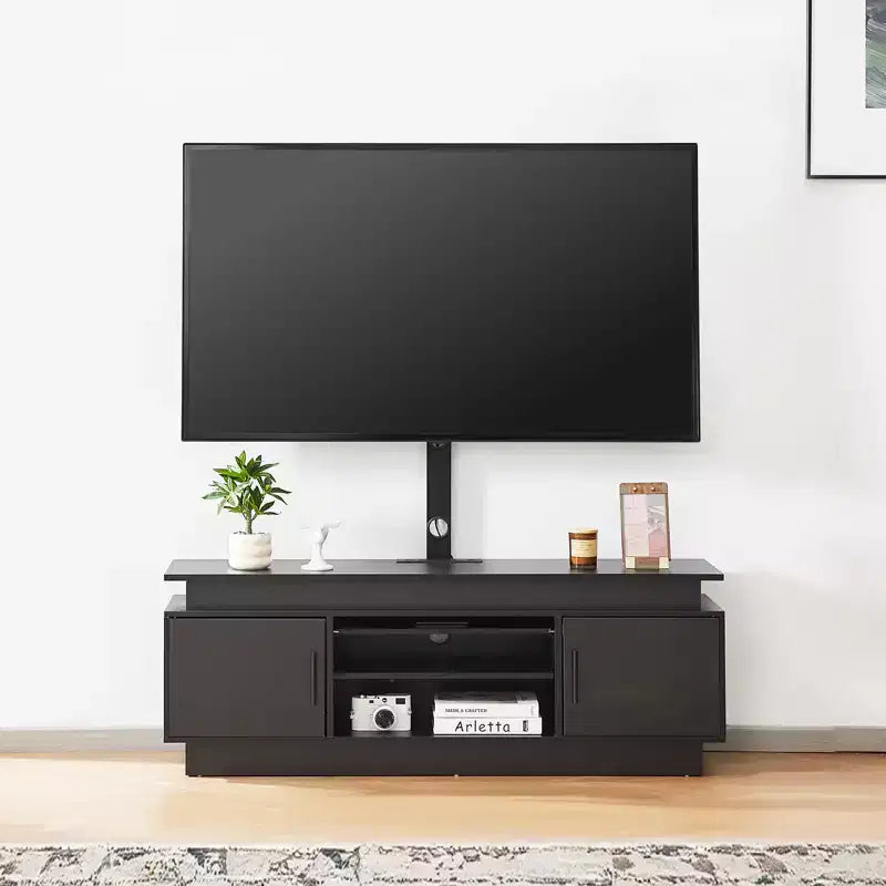 VEVOR 52 TV-Ständer mit Halterung für Fernseher bis 75 Zoll, Entertainment-Center mit Steckdose, höhenverstellbar, Schwarz