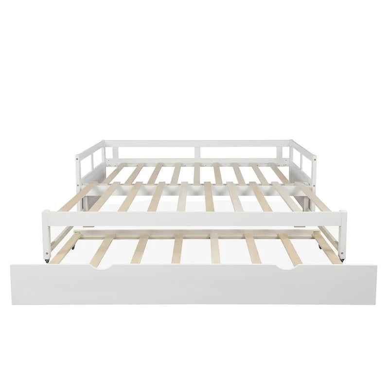 Ausziehbares Tagesbett mit Ausziehfunktion, Holztagesbett mit Ausziehfunktion