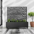 MAYEERTY Pflanzkasten mit Spalier Eisen Schwarz Lamellen Klassisch Helen Street 01 Kombinierter Stil 72x47x16in 3-teiliges Set