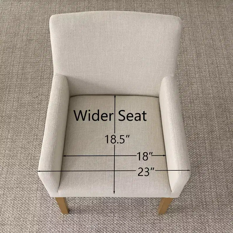Set aus 6 gepolsterten Esszimmerstühlen mit Armlehnen, moderne Leinen-Sessel mit Holzbeinen, Akzentstühle für Esszimmer, Wohnzimmer - Panipeachy