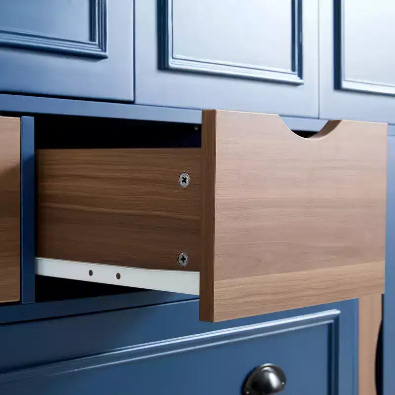 Whisen 180 cm hohe freistehende Küchenpantry, großer Esszimmer-Vorrratsschrank, Anrichte mit 4 faltbaren Türen, Einlegeböden, Weinregalen