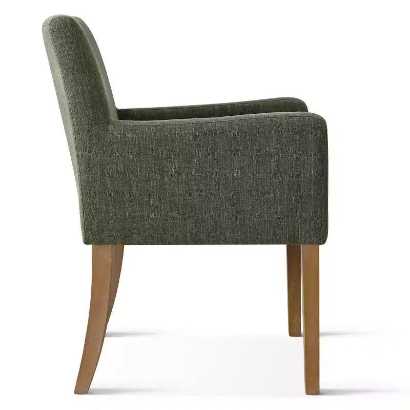 Set aus 6 gepolsterten Esszimmerstühlen mit Armlehnen, moderne Leinen-Sessel mit Holzbeinen, Akzentstühle für Esszimmer, Wohnzimmer - Panipeachy