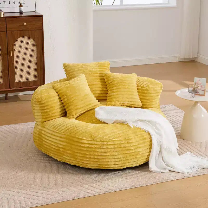 Sitzsacksofa für Erwachsene und Kinder, übergroßer Cord-Sitzsackstuhl mit 3 Kissen und Armlehne für Wohnzimmer und Schlafzimmer
