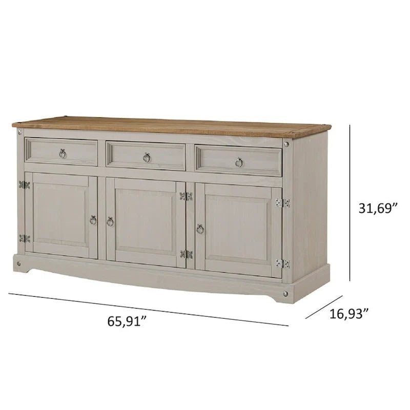 65 Holz-Buffet-Sideboard Bauernhaus - Corona Kollektion
