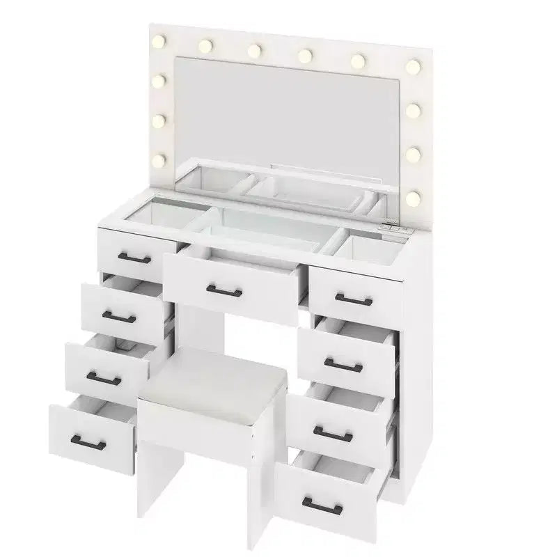Weißer Schminktisch-Set