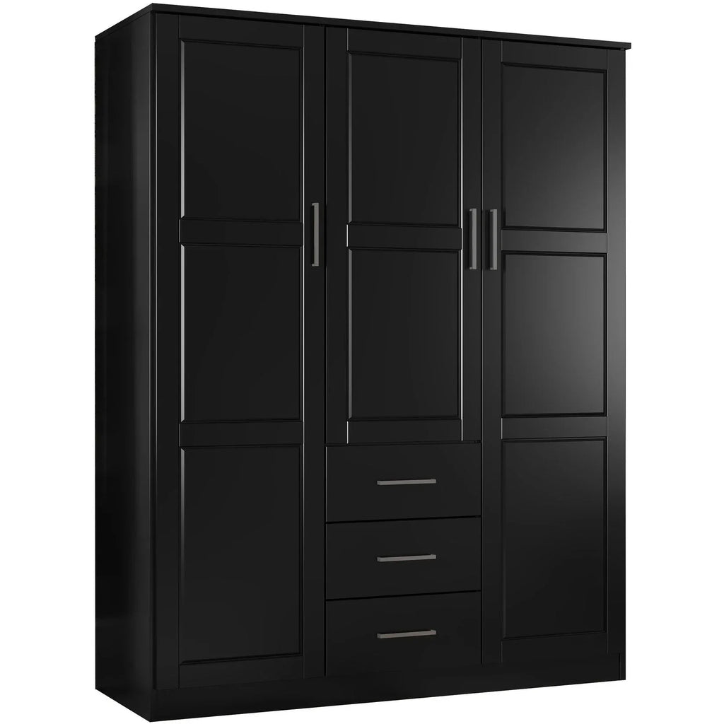 Palace Imports 100% Massivholz Cosmo Kleiderschrank mit 3 Türen mit Massivholz- oder Spiegeltüren