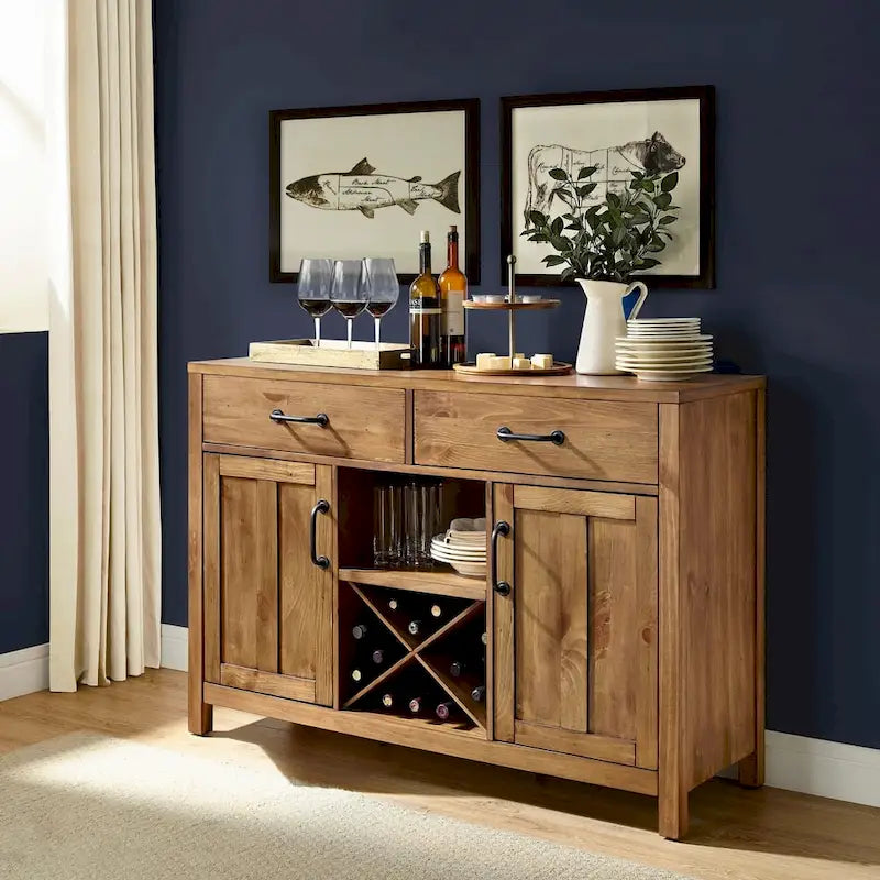 Crosley Roots Buffet mit Naturholz-Finish – 132 cm B x 46 cm T x 91 cm H