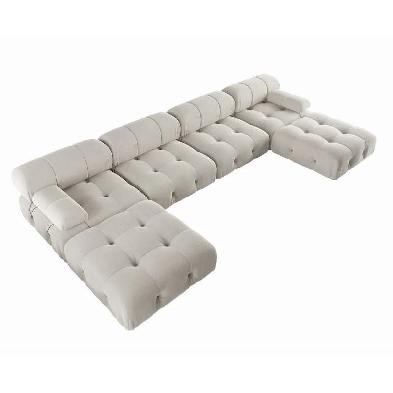 138 Modulares Schlafsofa, U-förmiges, minimalistisches Samtsofa