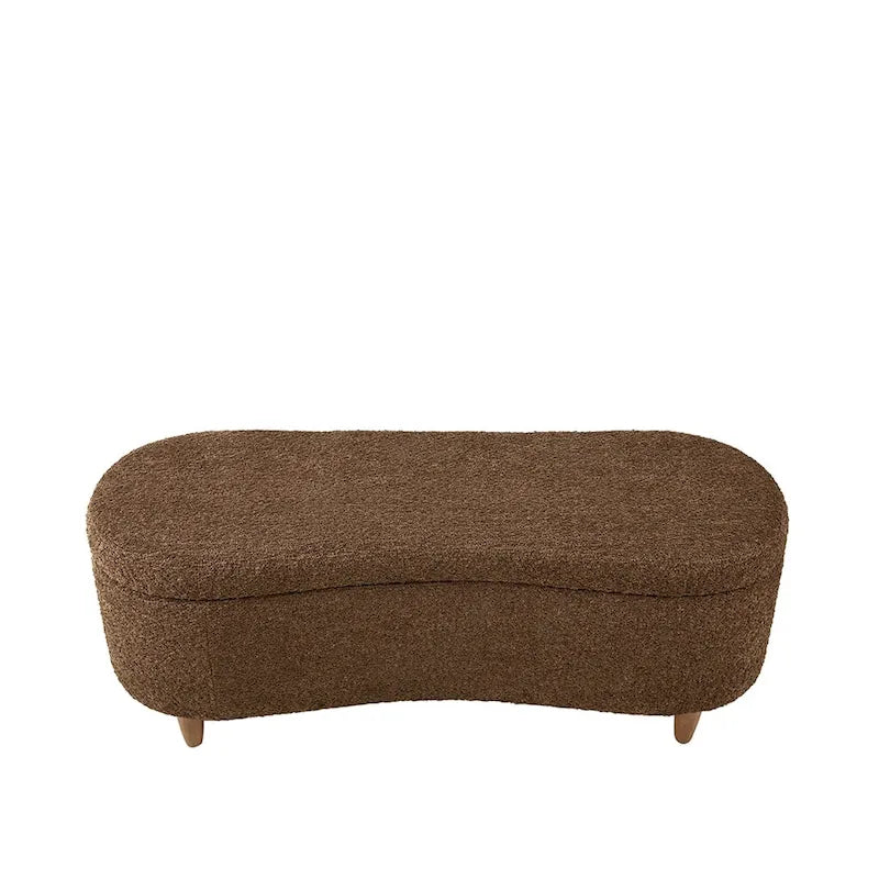 INK+IVY Bailey Taupe Bouclé Aufklappbare Aufbewahrungsbank