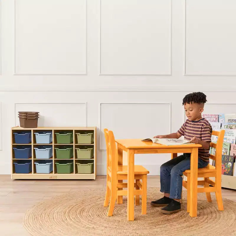 Mobiler Cubby-Schrank mit 15 offenen Behältern, 3x4, Kindermöbel
