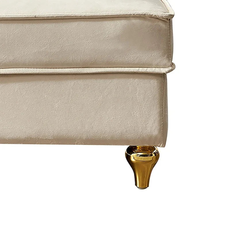 Französischer eleganter Samt-Polster-Liegestuhl mit Kissen und Stauraum
