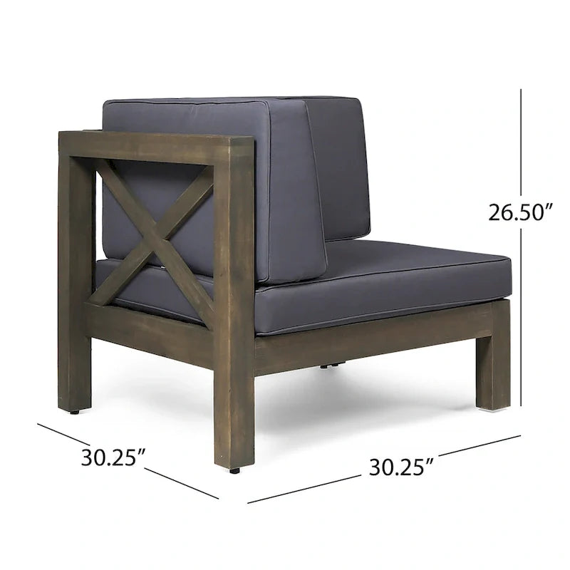 Brava 6-teiliges Loungeset aus Akazienholz von Christopher Knight Home für den Außenbereich