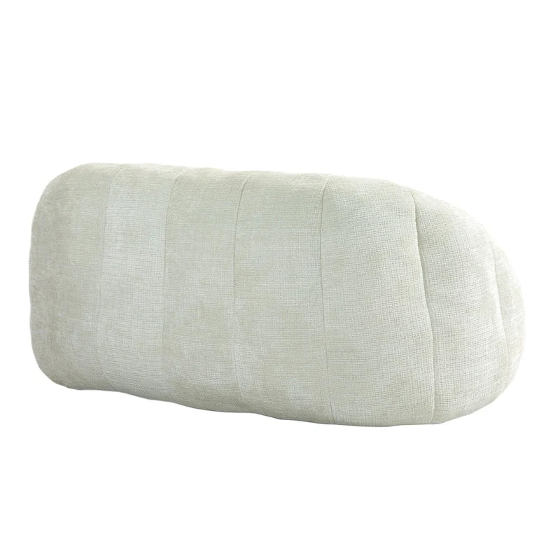 Weißer Chenille-Loungesessel (63,78 Zoll) mit hochdichtem Schaumstoff