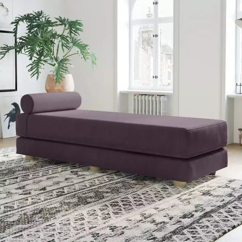 Tagesbett / ausklappbares Schlafsofa (Queensize) - Microvelvet
