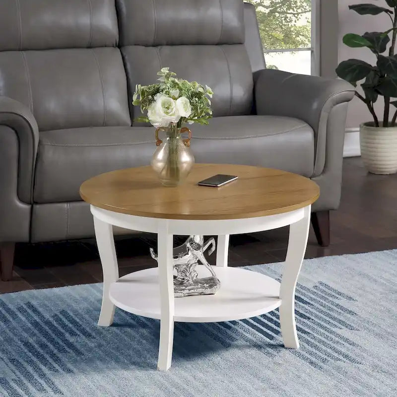 Convenience Concepts American Heritage Runder Couchtisch mit Ablage