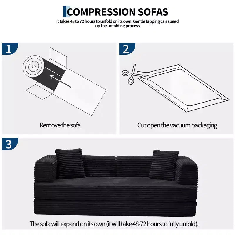 80.7 5-in-1 Schlafsofa – Kord, 544 kg, kein Aufbau