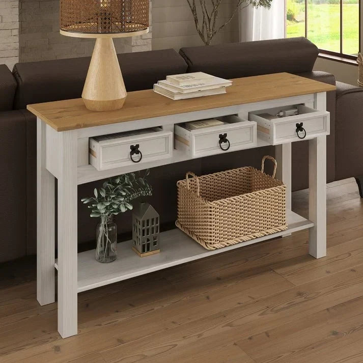 Holz-Dielentisch Konsole 3 Schubladen Corona | Furniture Dash - N/A
